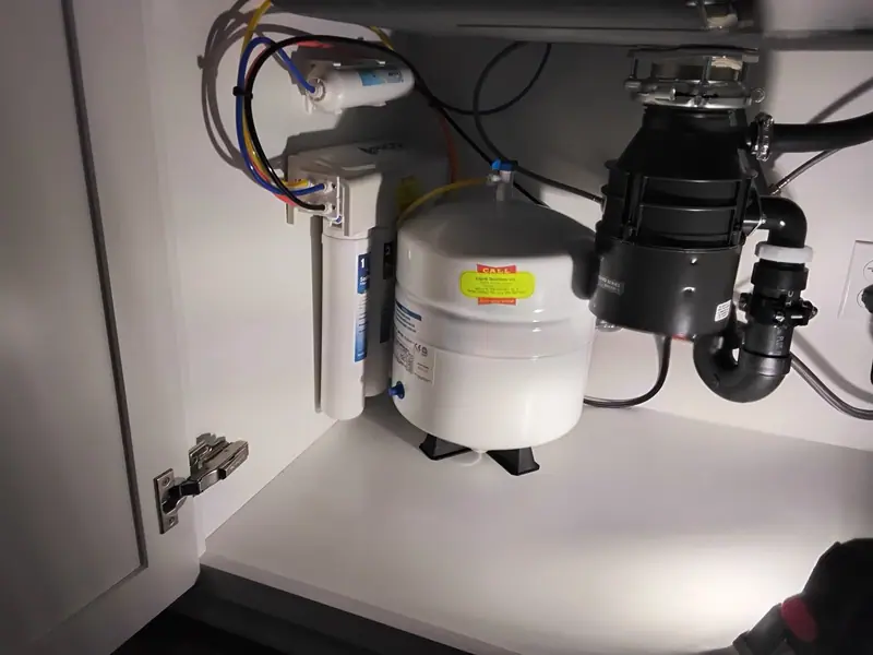 Under-sink reverse osmosis system, Manteca area, installed by Liquid Solutions Inc